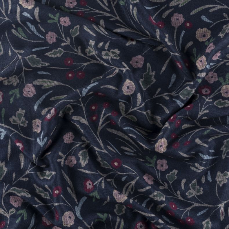 National Trust Greenway Lace Floral Navy Recycled Polyester Scarf