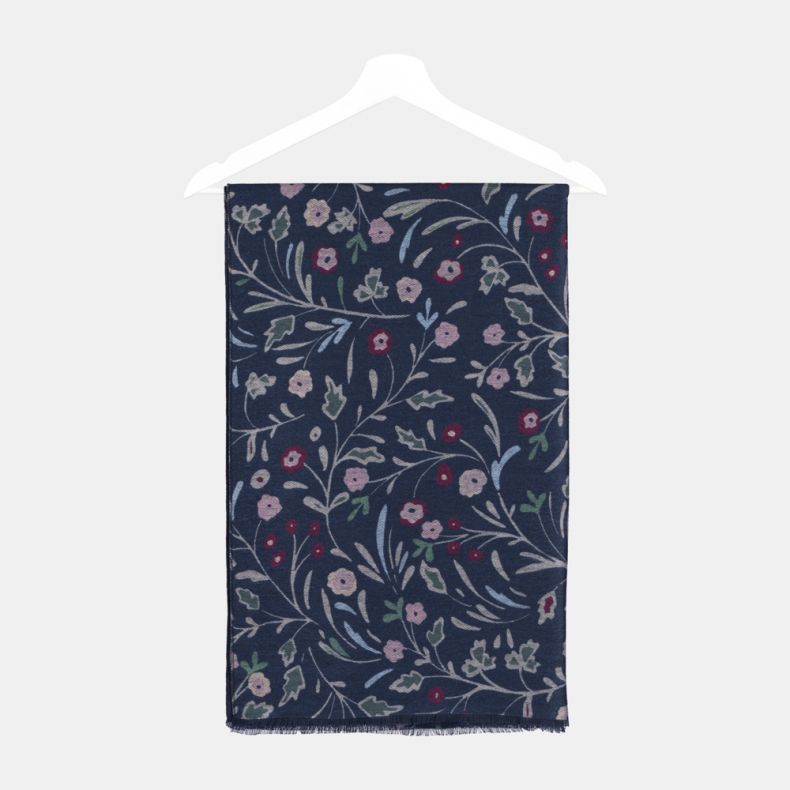 National Trust Greenway Lace Floral Navy Recycled Polyester Scarf