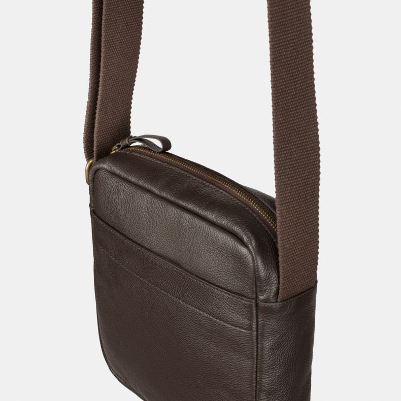 National Trust Dark Brown Leather Cross Body Bag
