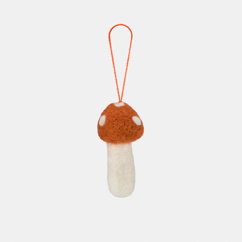 Namaste Hanging Felt Mushrooms, Set of 5