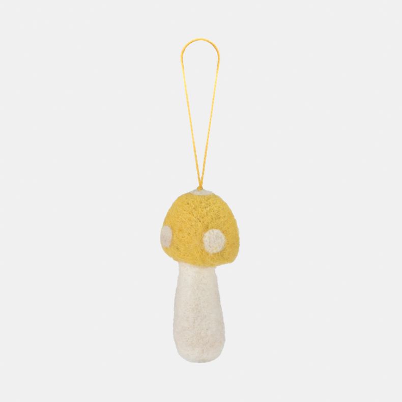 Namaste Hanging Felt Mushrooms, Set of 5