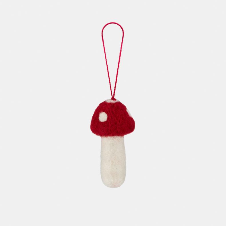 Namaste Hanging Felt Mushrooms, Set of 5