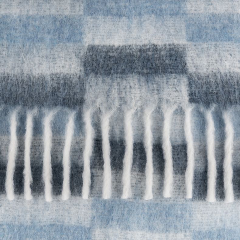 National Trust Staggered Stripe Recycled Throw, Blue