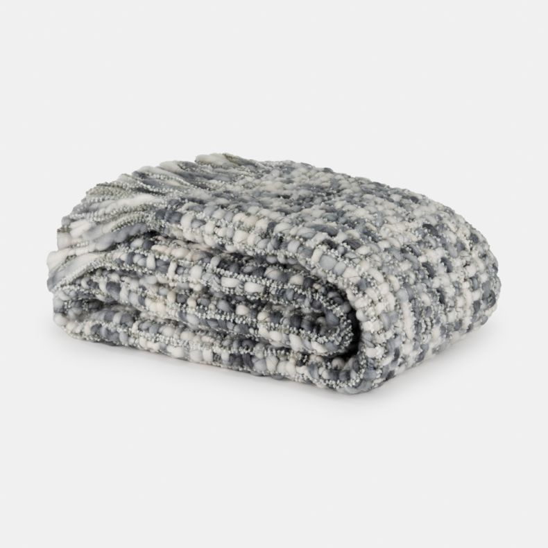 National Trust Chunky Knit Recycled Throw, Grey