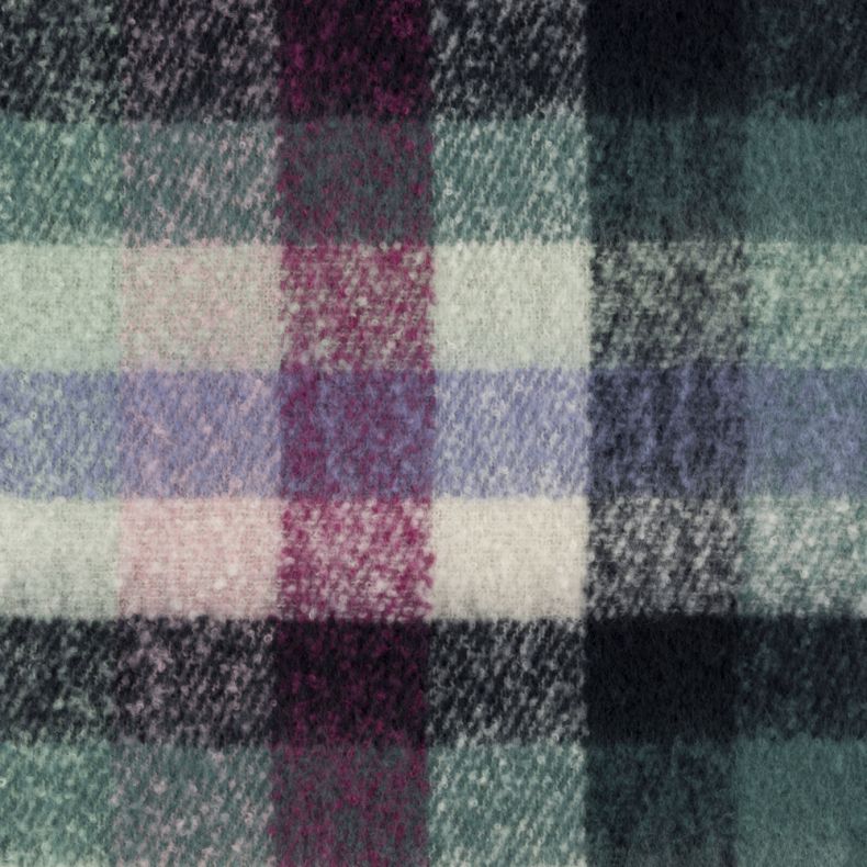 National Trust Green, Blue and Pink Brushed Check Scarf