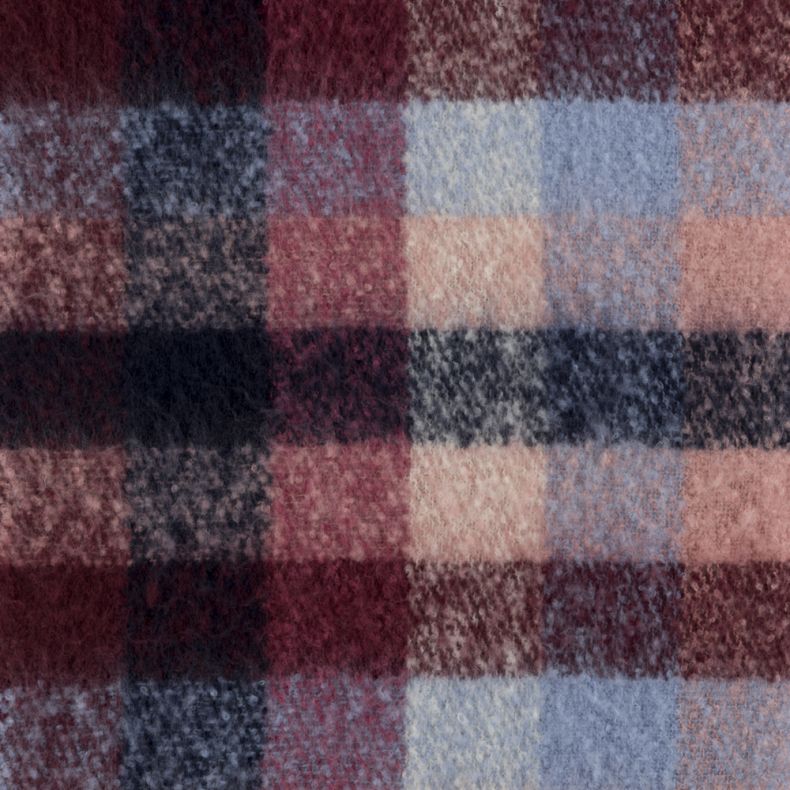 National Trust Navy and Burgandy Brushed Check Scarf