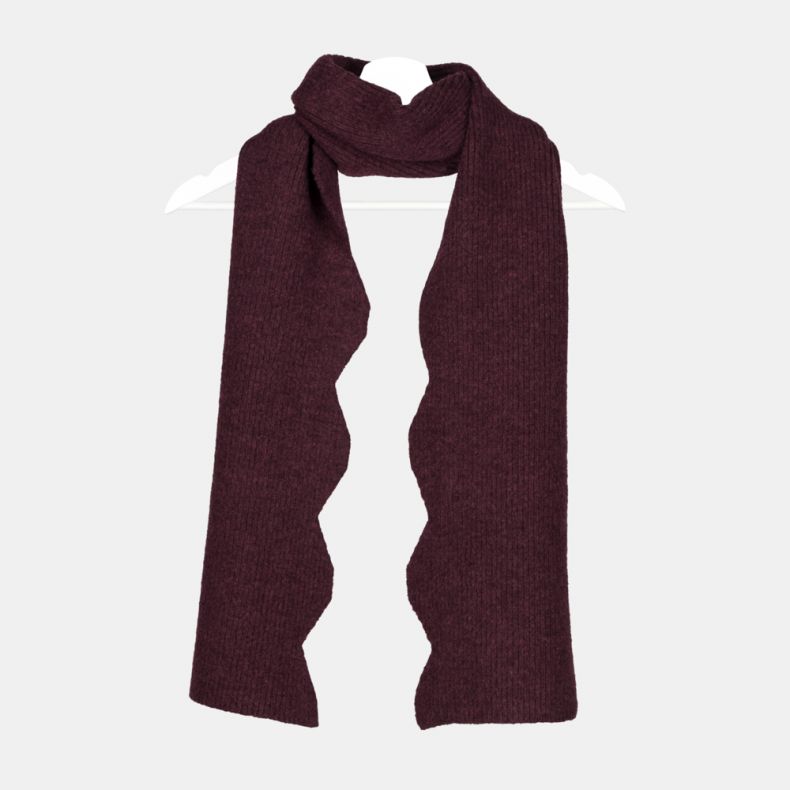 National Trust Burgundy Knitted Scallop Scarf