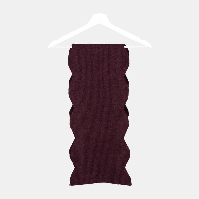 National Trust Burgundy Knitted Scallop Scarf