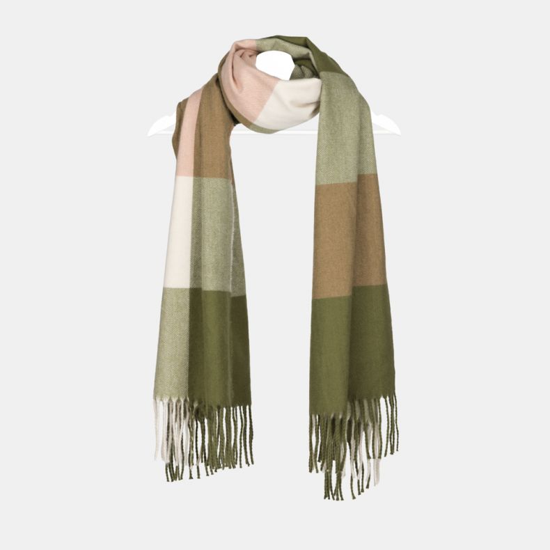 National Trust Green Woven Check Scarf
