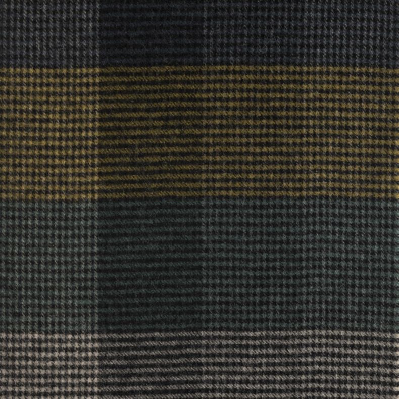 National Trust Navy Multi Lambswool Woven Checked Scarf