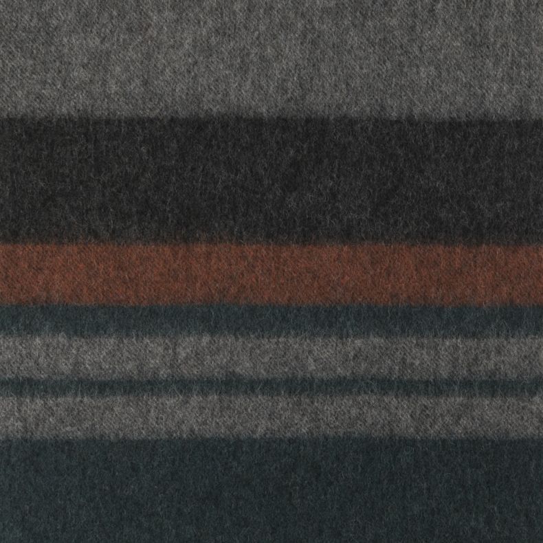 National Trust Orange Multi Lambswool Woven Striped Scarf