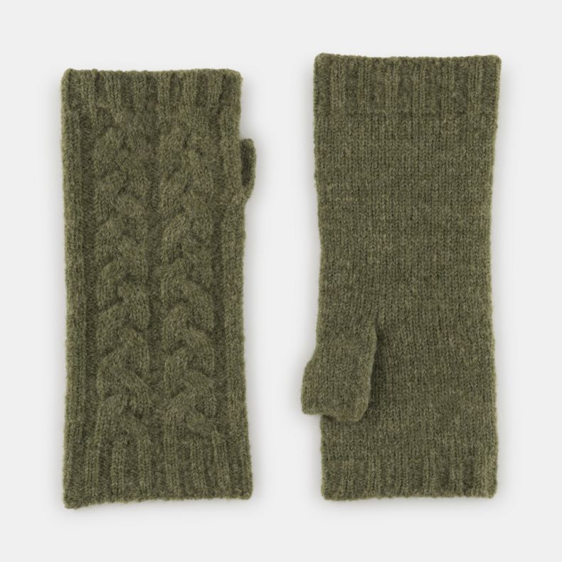 Peace of Mind Green Knitted Wrist Warmers