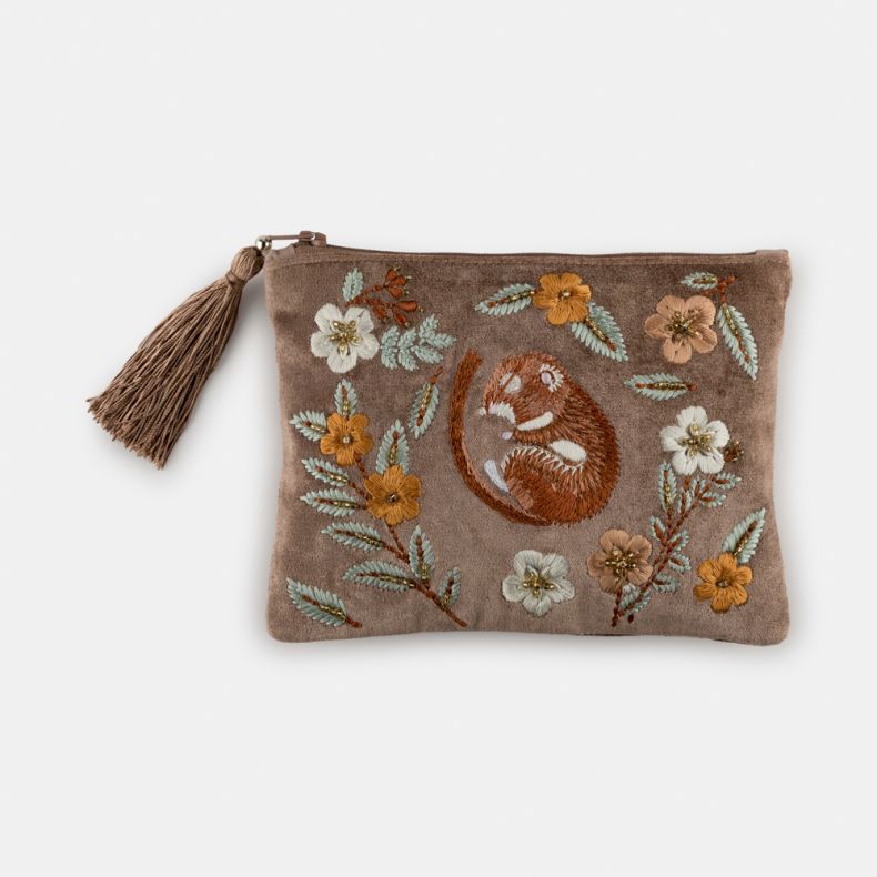 Peace Of Mind Embroidered Dormouse Purse
