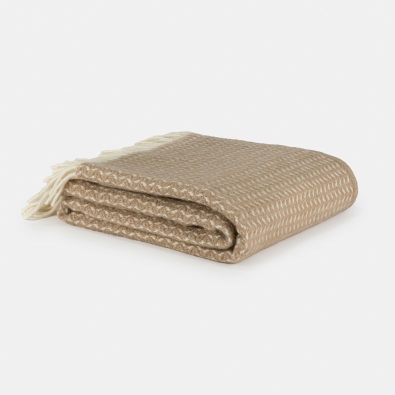 National Trust Leaf Weave Throw, Oatmeal