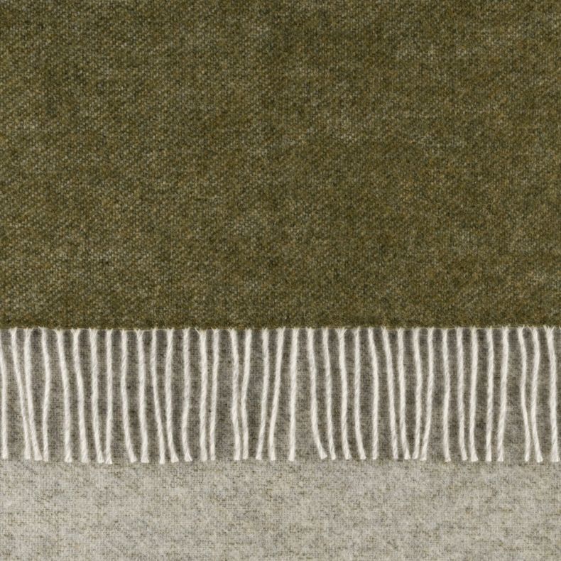 National Trust Reversible Throw, Olive and Grey