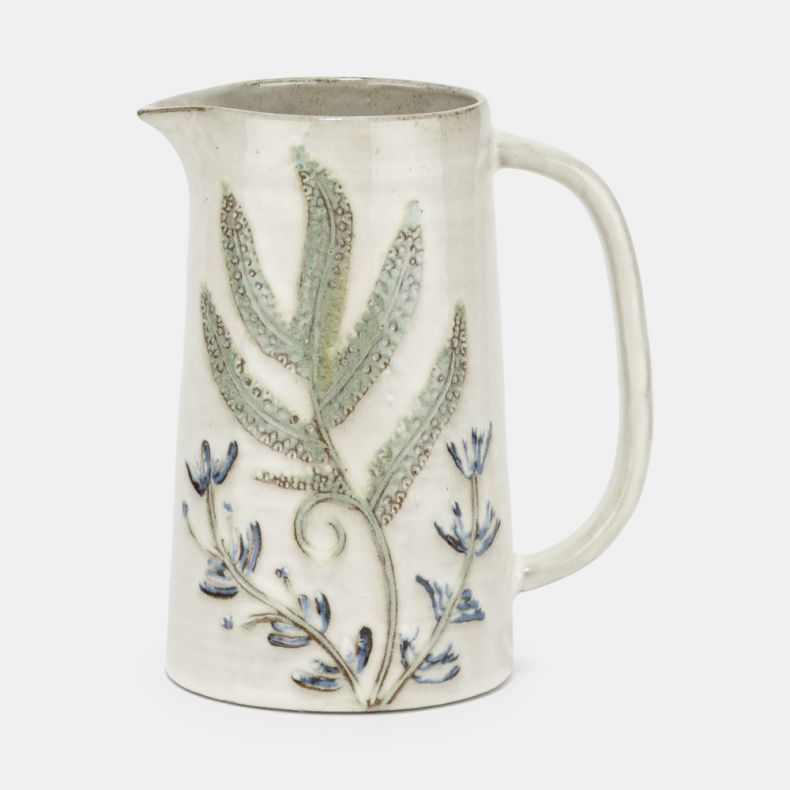 Stoneware Fern Leaf Jug