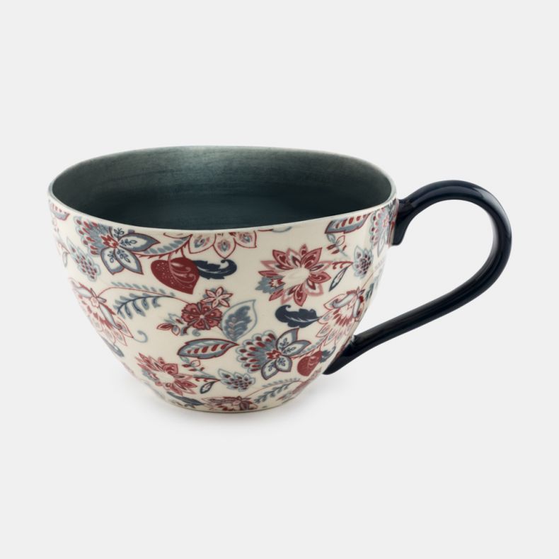 Trailing Floral Mug, Blue