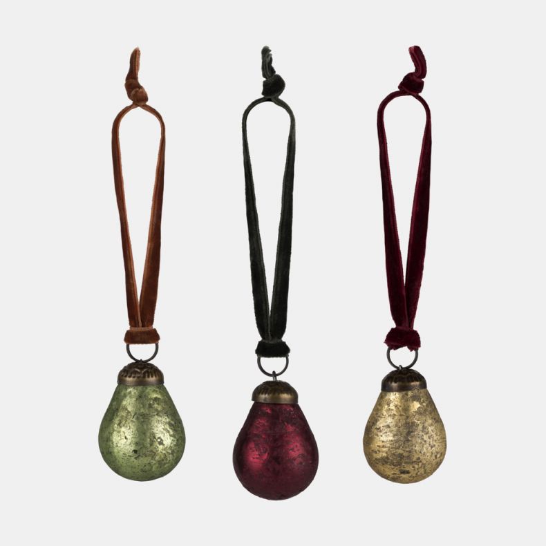 Trio of Pear Decorations