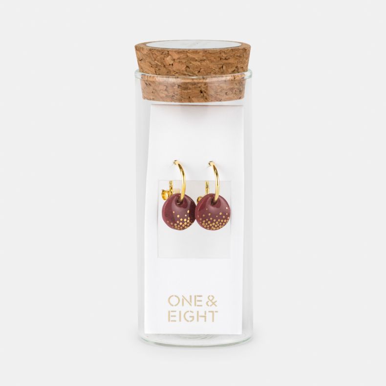 One and Eight Porcelain Plum Mist Earrings