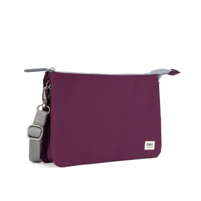 ROKA London Carnaby XL Cross Body Bag in Cherry