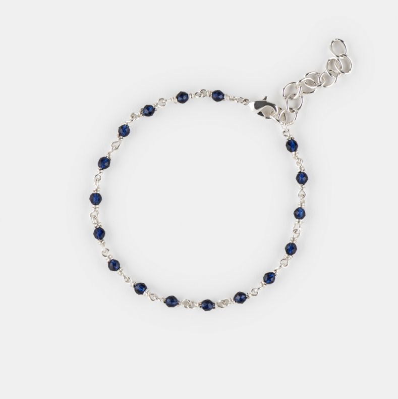 Just Trade Silver Plated Blue Bead Bracelet