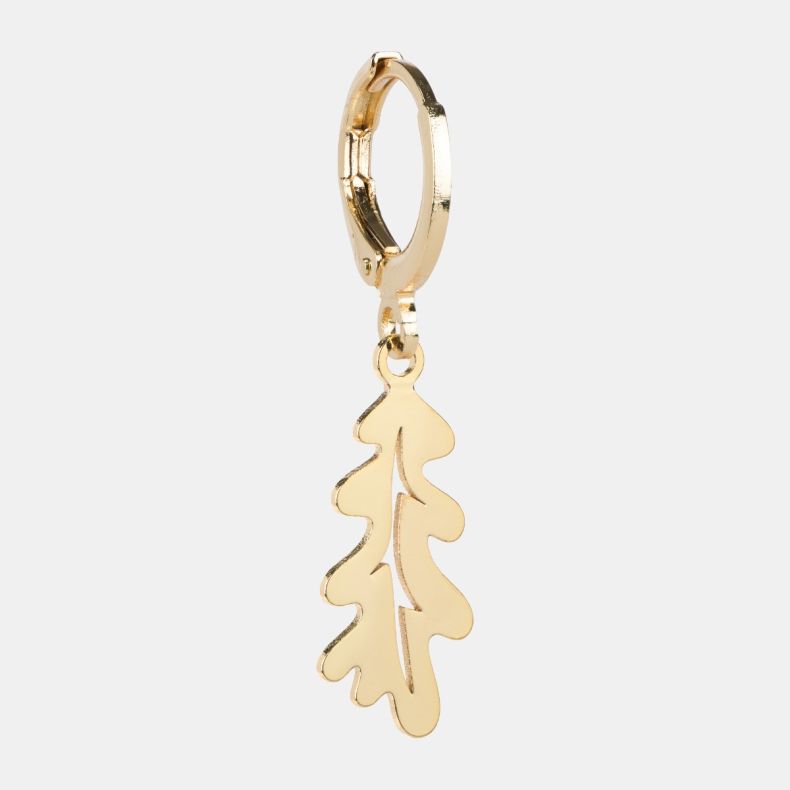 Copper Bee Gold Plated Oak Leaf Earrings