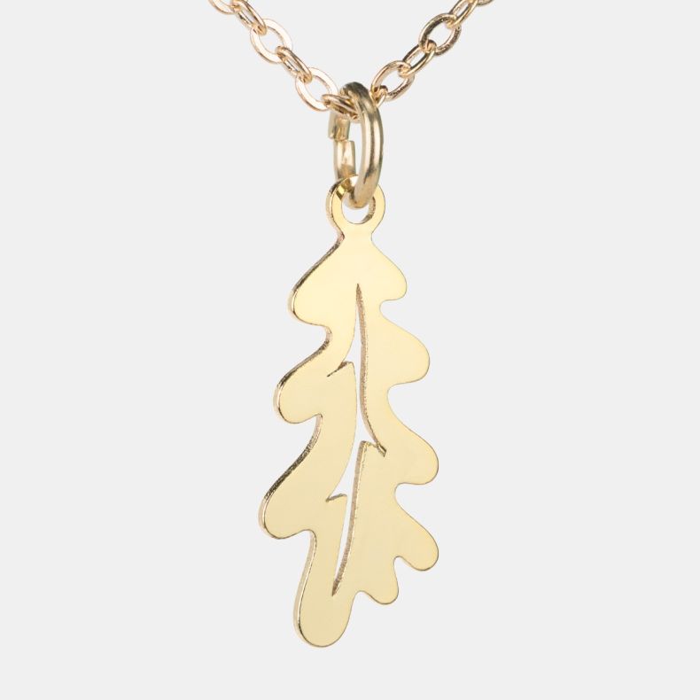 Copper Bee Gold Plated Oak Leaf Necklace