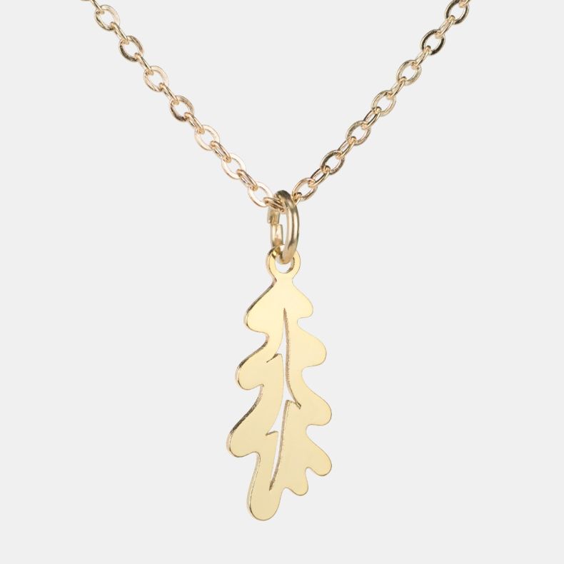 Copper Bee Gold Plated Oak Leaf Necklace