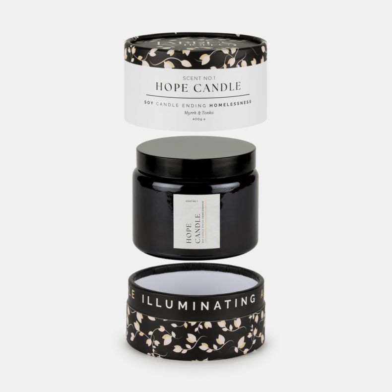 Labre's Hope Boxed 2 Wick Candle, Myrrh and Tonka