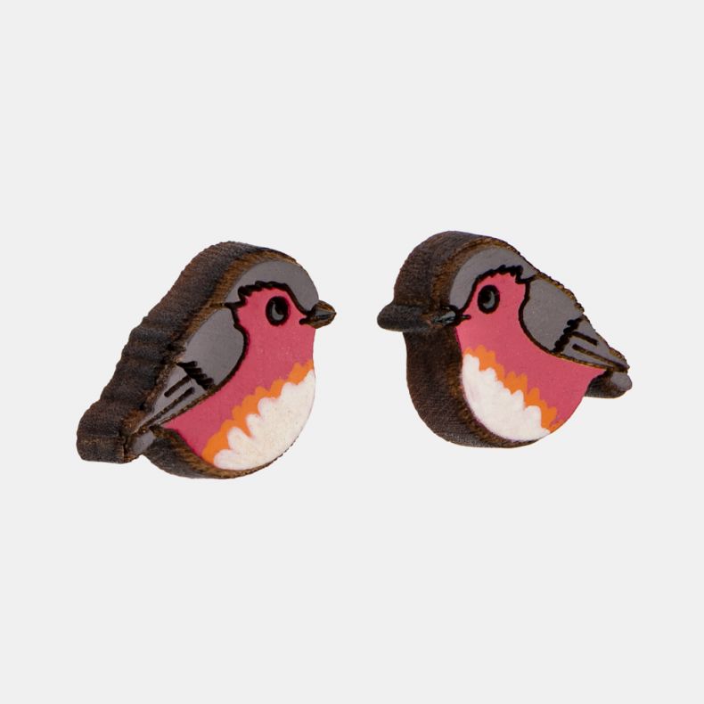Robin Valley Hand-Painted Robin Earrings