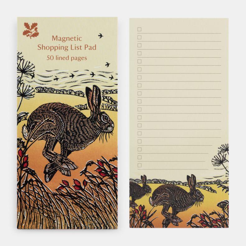 National Trust Leaping Hare Magnetic Notepad by Denise Coble