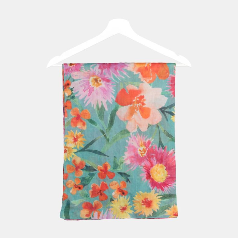 National Trust Dyffryn House Summer Floral Organic Cotton Scarf