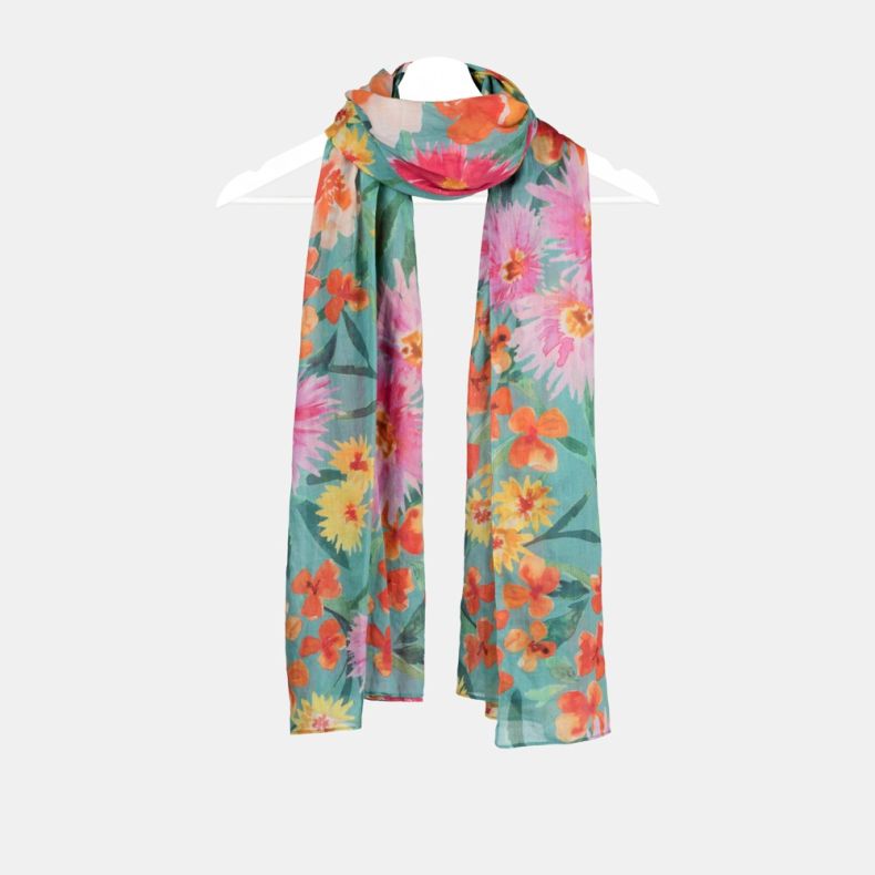 National Trust Dyffryn House Summer Floral Organic Cotton Scarf