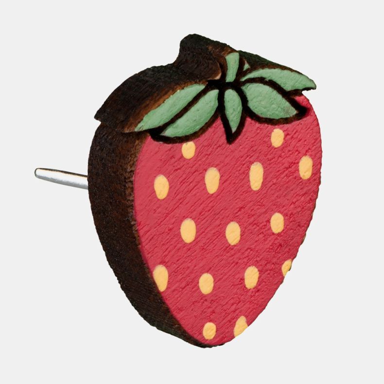 Robbin Valley Hand-Painted Strawberry Stud Earrings