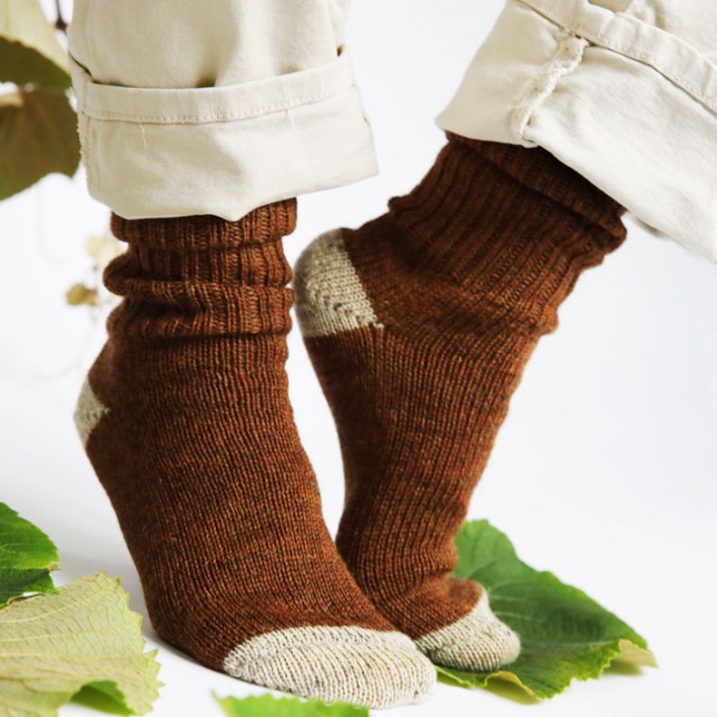 Rooska Croft Wool Socks, Cinnamon & Oatmeal