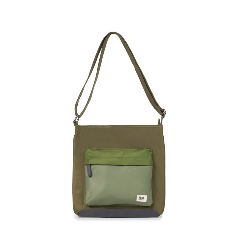 ROKA Kennington B Medium Khaki Cross Body Bag