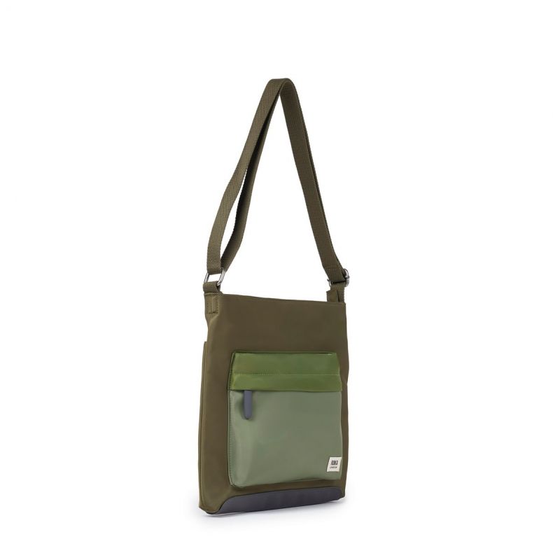 ROKA Kennington B Medium Khaki Cross Body Bag