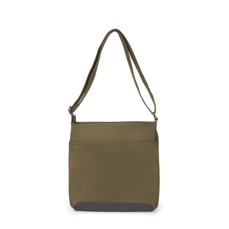 ROKA Kennington B Medium Khaki Cross Body Bag