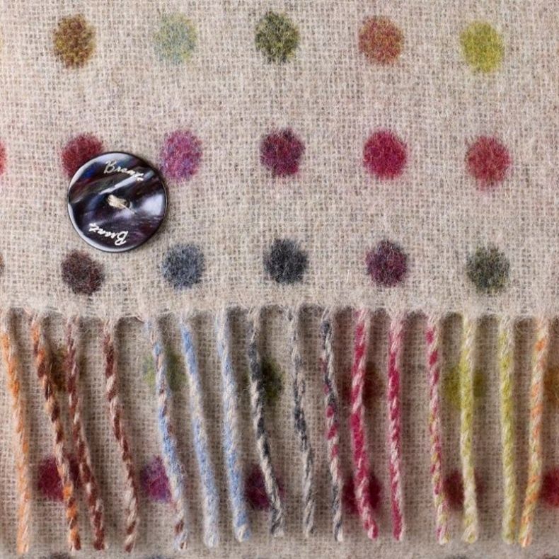 Bronte by Moon Beige Polka Merino Cushion