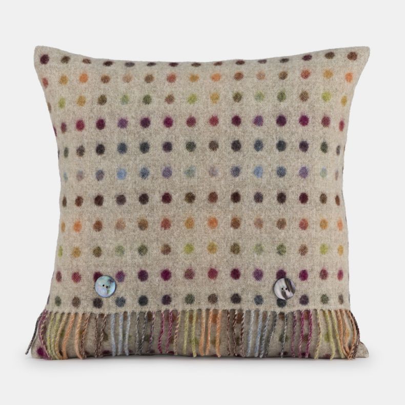 Bronte by Moon Beige Polka Merino Cushion