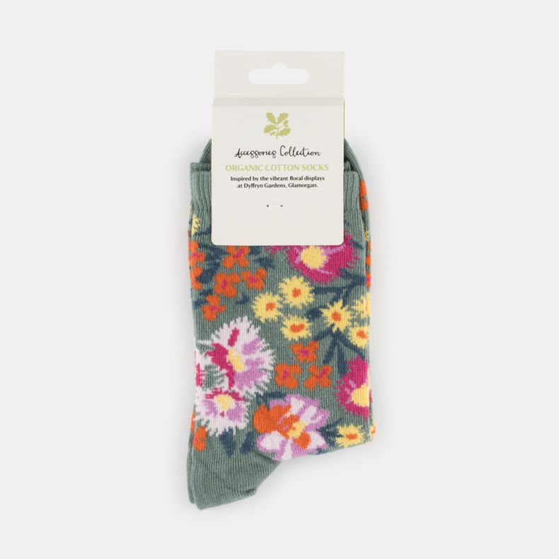 National Trust Dyffryn House Floral Organic Cotton Socks