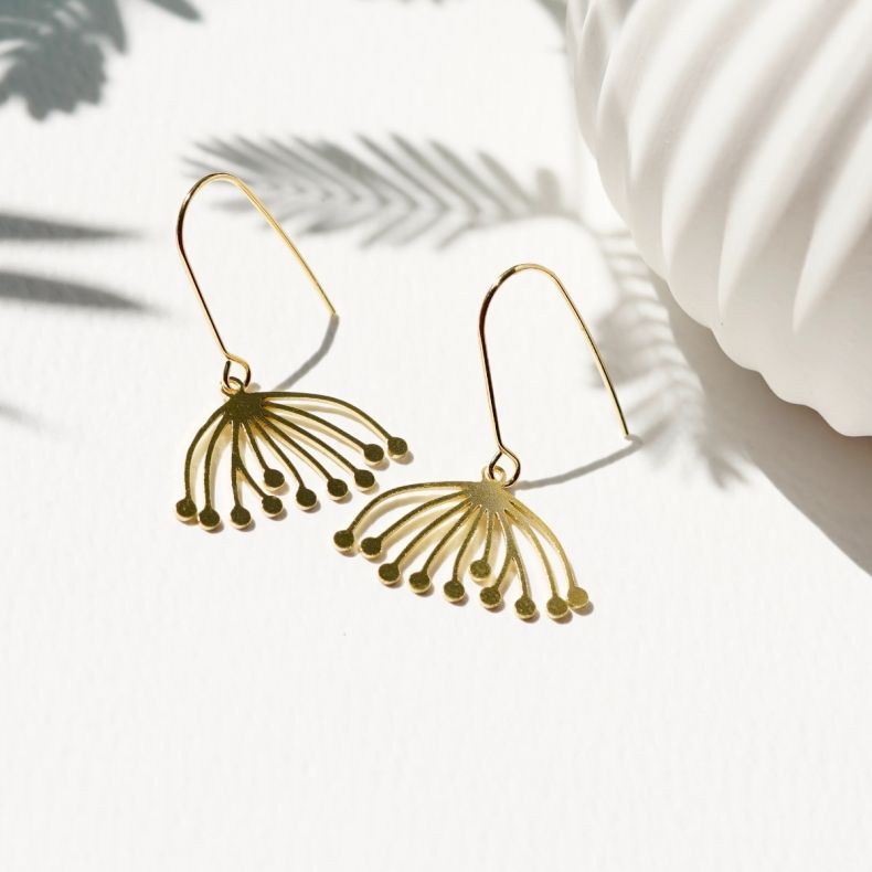 Copper Bee Cow Parsley Earrings