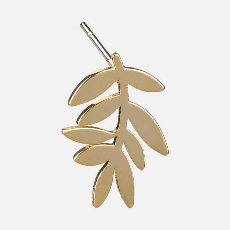 Copper Bee Leaf Stud Earrings