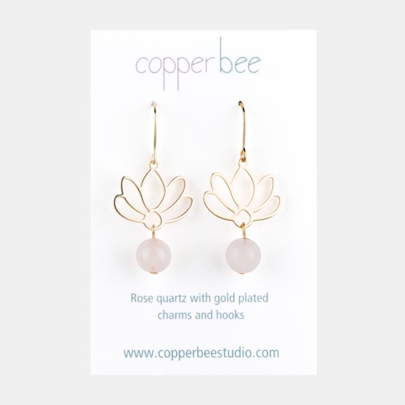 Copper Bee Blossom Earrings