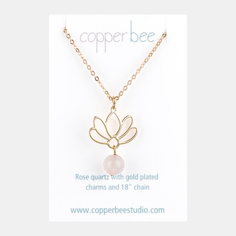 Copper Bee Blossom Necklace