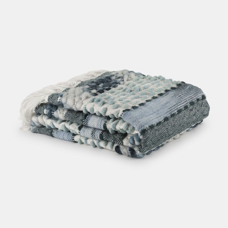 National Trust Recycled Throw, Aqua Teal