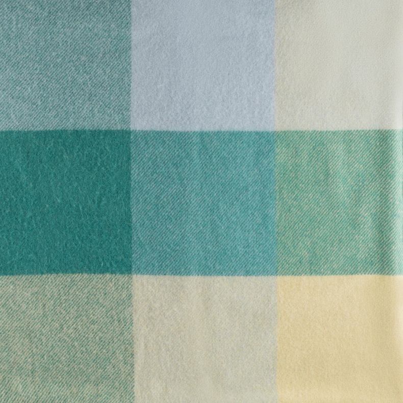 National Trust Jade and Yellow Check Waterproof Backed Picnic Blanket