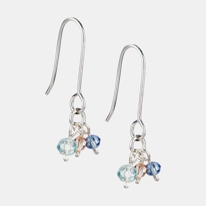 Just Trade Silver Plated Peacock Bead Earrings