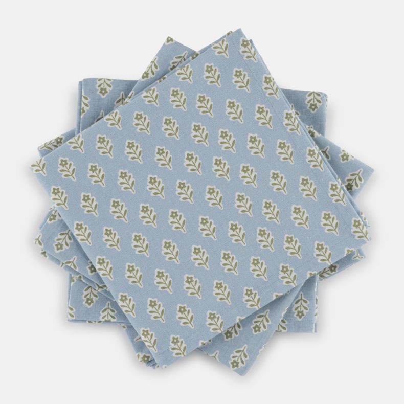 National Trust Cloth Napkins Leaf Print, Set of 4