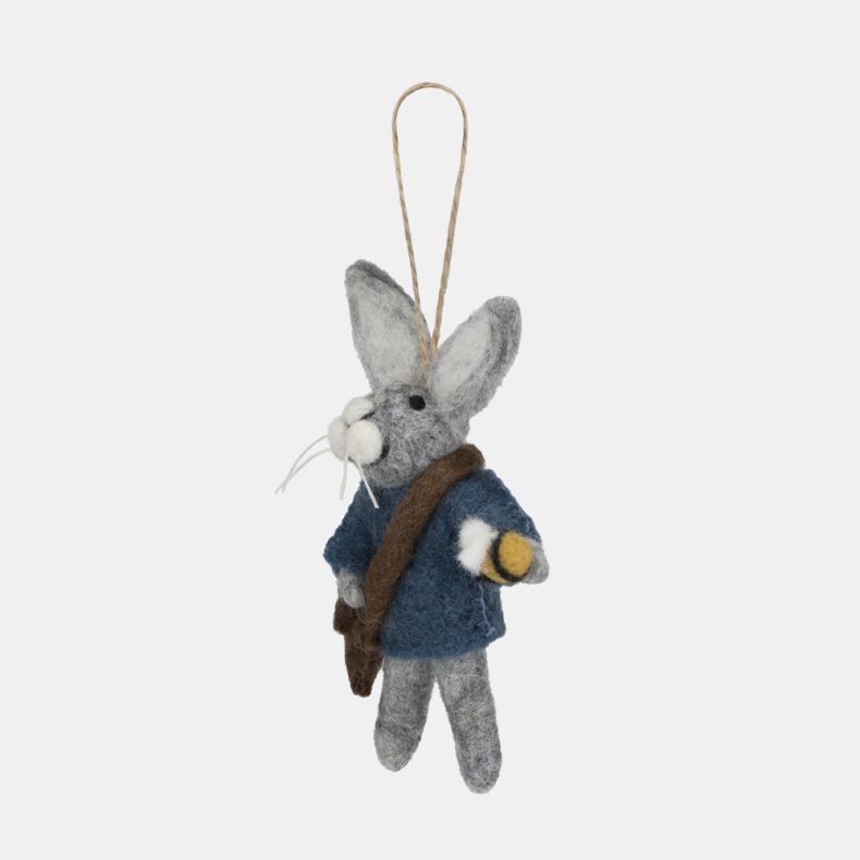 Felt So Good Graham Grey Hare with Bee Decoration